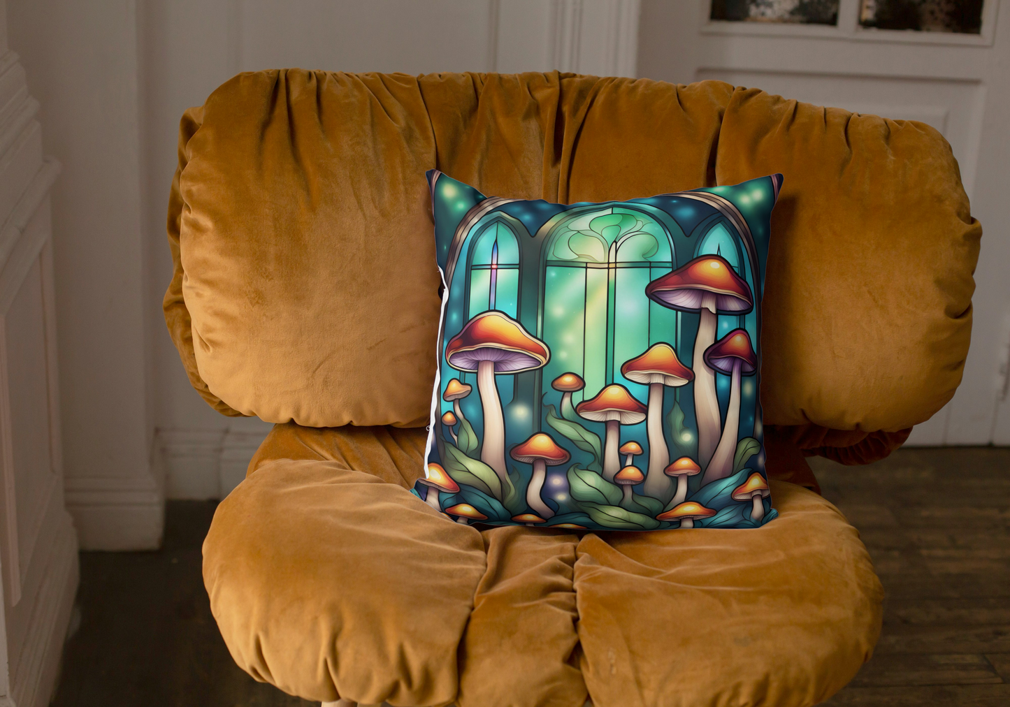 Stained Mushrooms Pillow